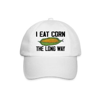 I Eat Corn The Long Way Inappropriate Embarrassing - Baseball Cap - white/white - Front