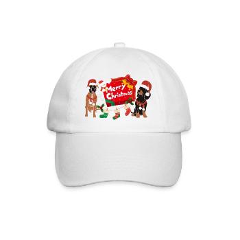 Merry Christmas Dogs - Baseball Cap - white/white - Front
