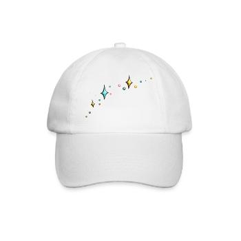 Glitzer Glitzersterne bunt - Baseballkappe - Weiß/Weiß - Vorne