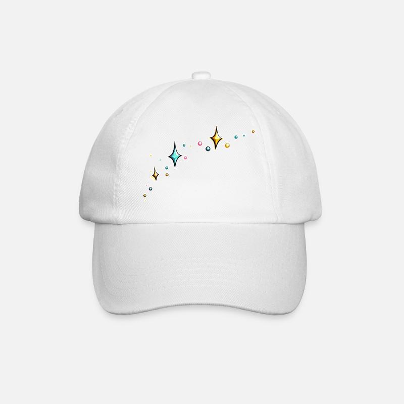 Glitzer Glitzersterne bunt - Baseballkappe - Weiß/Weiß