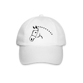 Pferd - Baseballkappe - Weiß/Weiß - Vorne