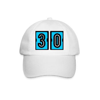 30. 30 ANS. 30e ANNIVERSAIRE. ANNIVERSAIRE 30 ANS. - Casquette classique - blanc/blanc - Devant
