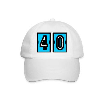 40. 40 ANS. 40e ANNIVERSAIRE. ANNIVERSAIRE 40 ANS. - Casquette classique - blanc/blanc - Devant