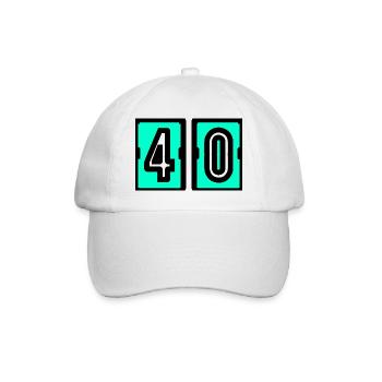 40. 40 ANS. 40e ANNIVERSAIRE. ANNIVERSAIRE 40 ANS. - Casquette classique - blanc/blanc - Devant