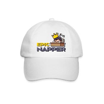 Epic Napper - Funny Cartoon for Late Risers - Baseball Cap - white/white - Front