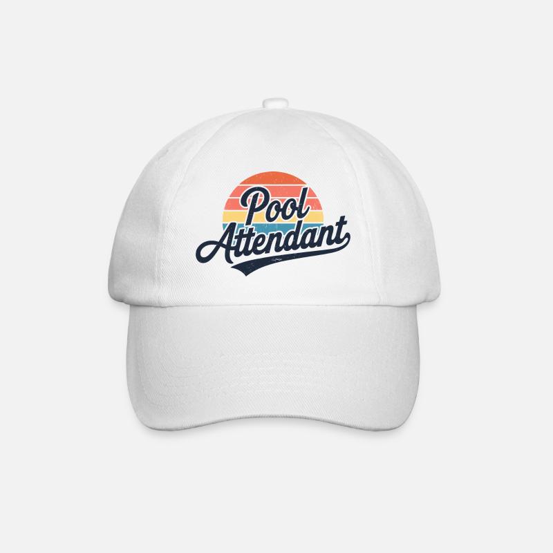 Humor am Pool - Baseballkappe - Weiß/Weiß