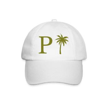 Buchstabe p grüne Palme - Baseballkappe - Weiß/Weiß - Vorne