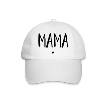 Mama <3 - Baseballkappe - Weiß/Weiß - Vorne