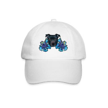 Staffordshire Terrier avec fleurs d’hibiscus - Casquette classique - blanc/blanc - Devant