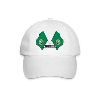 Two flags text WASHINGTON - Baseball Cap - white/white - Front