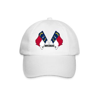 Zwei Flaggen mit dem Text NORTH CAROLINA - Baseballkappe - Weiß/Weiß - Vorne