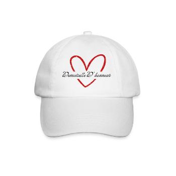Bridesmaid Red Heart Glitter - Baseball Cap - white/white - Front
