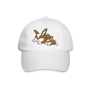 2 bunnies sleeping dad mom child mother lying tired - Baseball Cap - white/white - Front