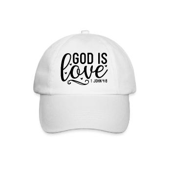Gott ist Liebe - Baseballkappe - Weiß/Weiß - Vorne