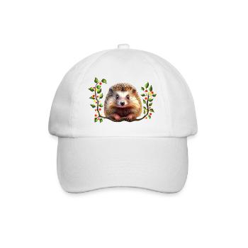 Christmas Festive Hedgehog - Baseball Cap - white/white - Front