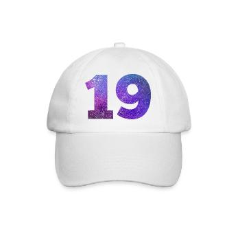Number 19 galaxy - Baseball Cap - white/white - Front