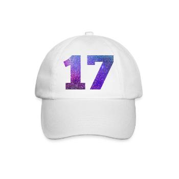 Number 17 galaxy - Baseball Cap - white/white - Front