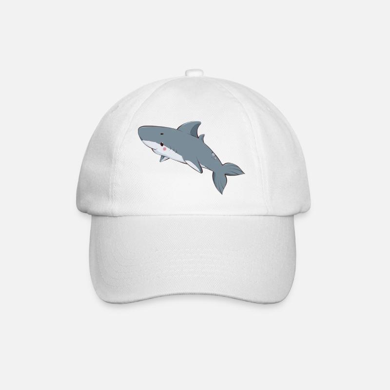 Hai - Baseballkappe - Weiß/Weiß
