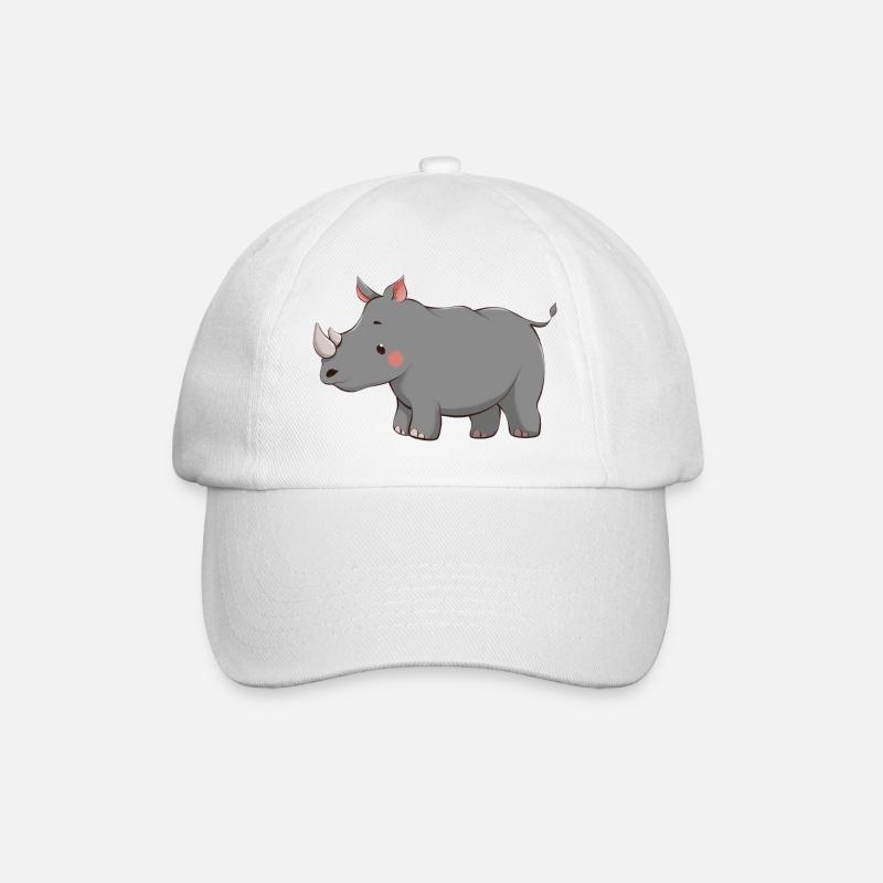 Rhinoceros - Baseball Cap - white/white