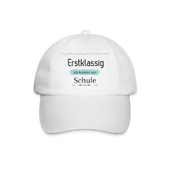 Einschulung - Baseballkappe - Weiß/Weiß - Vorne