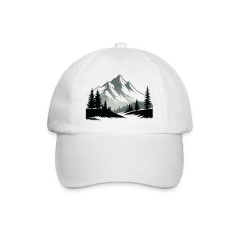 The Alps Mountains in Forest Nature - Baseball Cap - white/white - Front