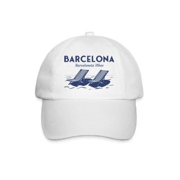 Barcelona Barceloneta Strandstühle Summer Vibes - Baseballkappe - Weiß/Weiß - Vorne