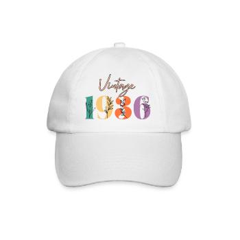 Vintage 1936 Floral - Baseball Cap - white/white - Front