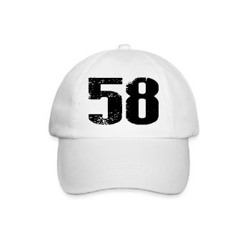 58 Zahl Trikot - Baseballkappe - Weiß/Weiß - Vorne