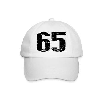 65 Zahl Trikot - Baseballkappe - Weiß/Weiß - Vorne