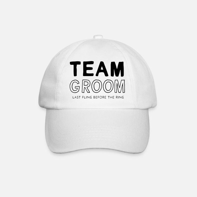 Team Groom - Baseballkappe - Weiß/Weiß
