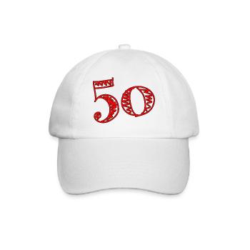 50. 50 YEARS. 50th ANNIVERSARY. 50 YEARS ANNIVERSARY. - Baseball Cap - white/white - Front