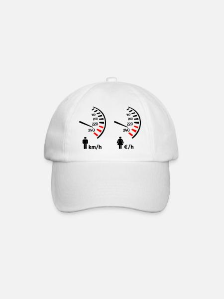 compteur de vitesse km/h et compteur de dépense - Casquette classique - blanc/blanc