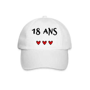18. 18 JAHRE ALT. 18-JÄHRIGES JUBILÄUM. 18. GEBURTSTAG. - Baseballkappe - Weiß/Weiß - Vorne