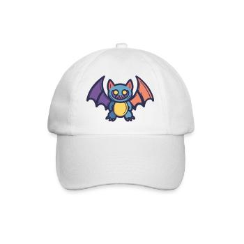 Fledermaus  - Baseballkappe - Weiß/Weiß - Vorne