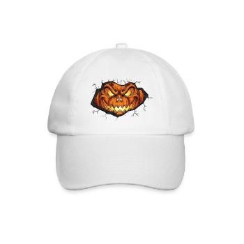 Fierce pumpkin with pointed teeth - Baseball Cap - white/white - Front