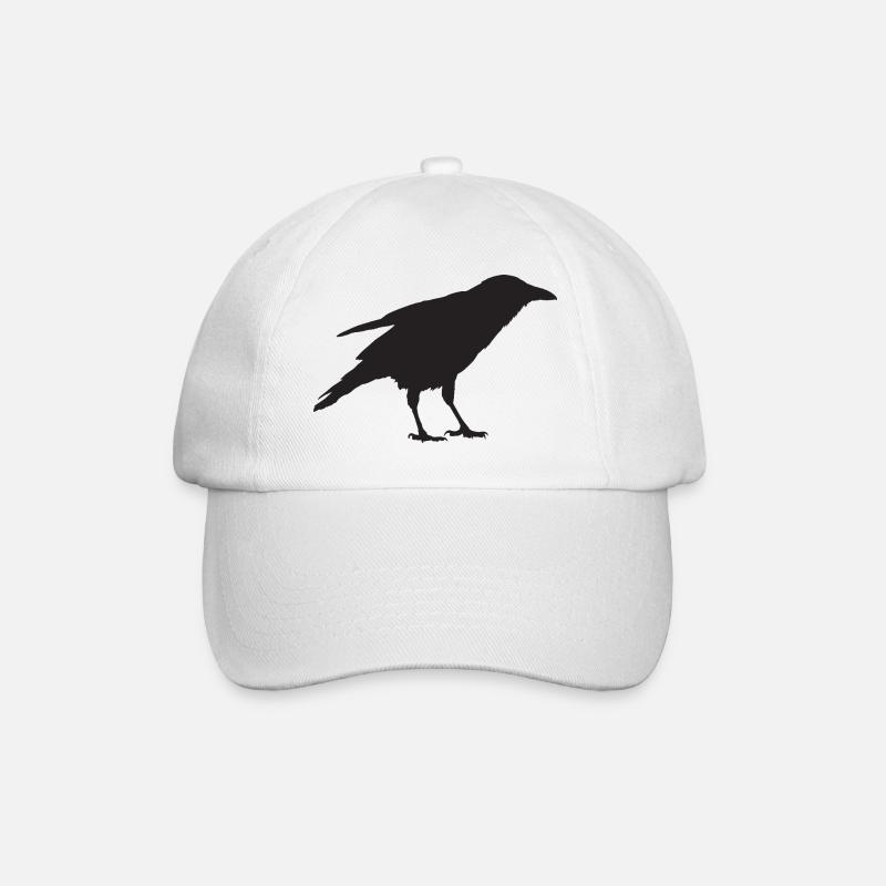 Krähe II - Baseballkappe - Weiß/Weiß