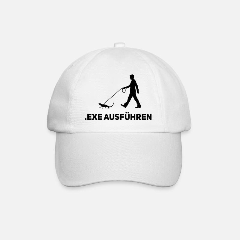 Execute .EXE – Funny Computer Scientist Shirt - Baseball Cap - white/white