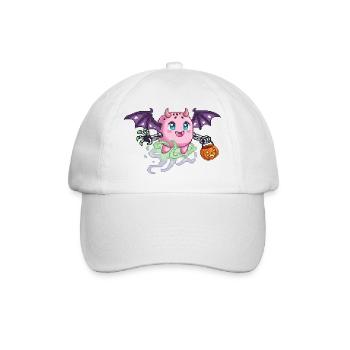 Kawaii Halloween Monster Pixel Art Design - Baseballkappe - Weiß/Weiß - Vorne