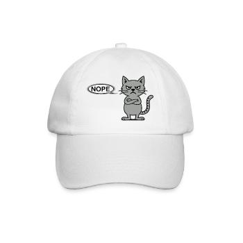 Nope – Lustige grimmige Katze, not today - Baseballkappe - Weiß/Weiß - Vorne