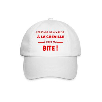 Humorous T-Shirt - Baseball Cap - white/white - Front