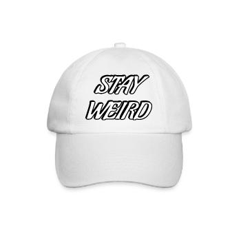 Stay Weird Bold Script - Baseballkappe - Weiß/Weiß - Vorne