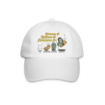 Chenille Schmetterling Schule Evolution Geschenk - Baseballkappe - Weiß/Weiß - Vorne