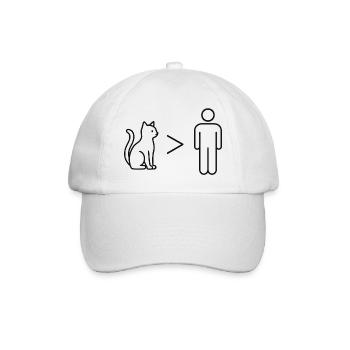 Cats over men - Design von Vany schreibt - Baseballkappe - Weiß/Weiß - Vorne