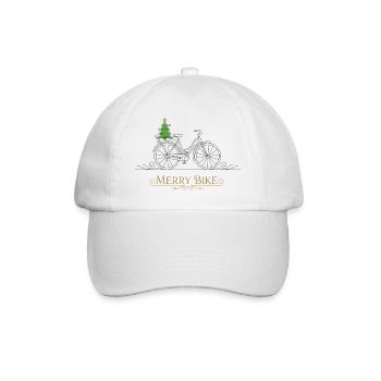 Merry Bike Christmas Tree - Baseball Cap - white/white - Front