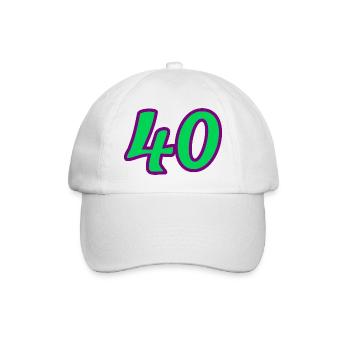 40. 40 ANS. 40e ANNIVERSAIRE. ANNIVERSAIRE 40 ANS. - Casquette classique - blanc/blanc - Devant