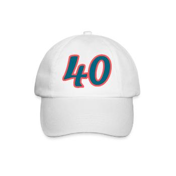 40. 40 ANS. 40e ANNIVERSAIRE. ANNIVERSAIRE 40 ANS. - Casquette classique - blanc/blanc - Devant