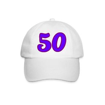 50. 50 JAHRE. 50-JÄHRIGES JUBILÄUM. 50-JÄHRIGES JUBILÄUM. - Baseballkappe - Weiß/Weiß - Vorne