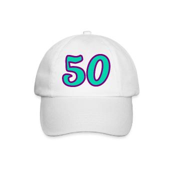 50. 50 ANS. 50e ANNIVERSAIRE. ANNIVERSAIRE 50 ANS. - Casquette classique - blanc/blanc - Devant