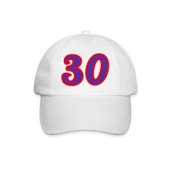 30. 30 ANS. 30e ANNIVERSAIRE. ANNIVERSAIRE 30 ANS. - Casquette classique - blanc/blanc - Devant
