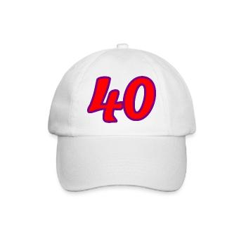 40. 40 ANS. 40e ANNIVERSAIRE. ANNIVERSAIRE 40 ANS. - Casquette classique - blanc/blanc - Devant